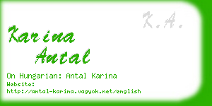 karina antal business card